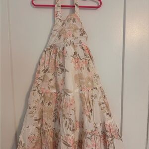 Old Navy Cream Tiered Ruffled Halter Sundress